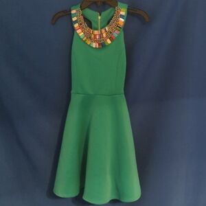 GB Girls Green Party Dress w/ Beaded Neckline | Girls Size 8